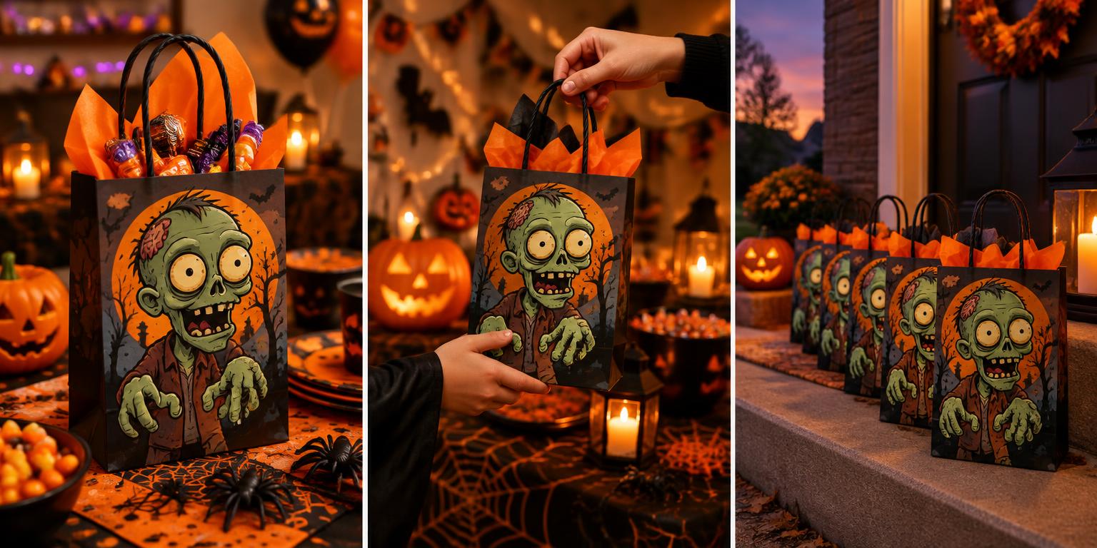 Halloween Zombie Gift Bag used as halloween birthday gift
