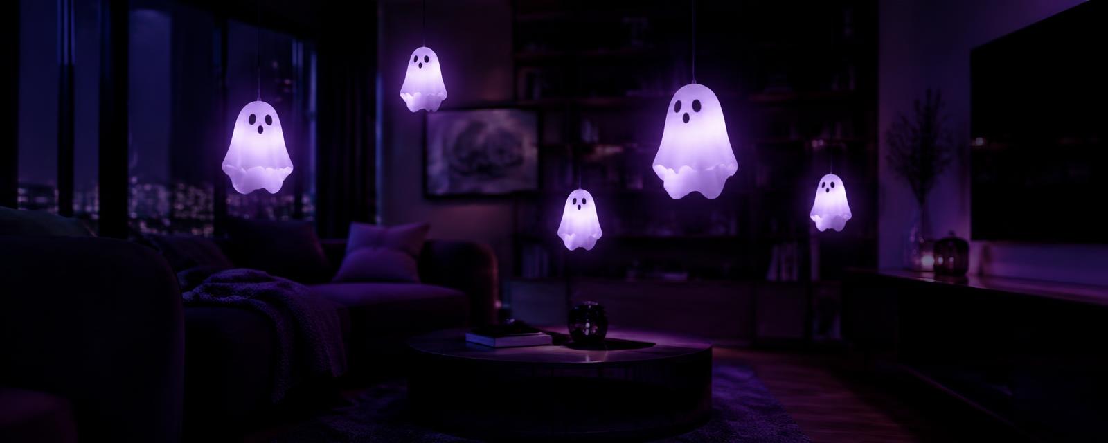 Phantom Festive Ornaments styled in a Halloween setting