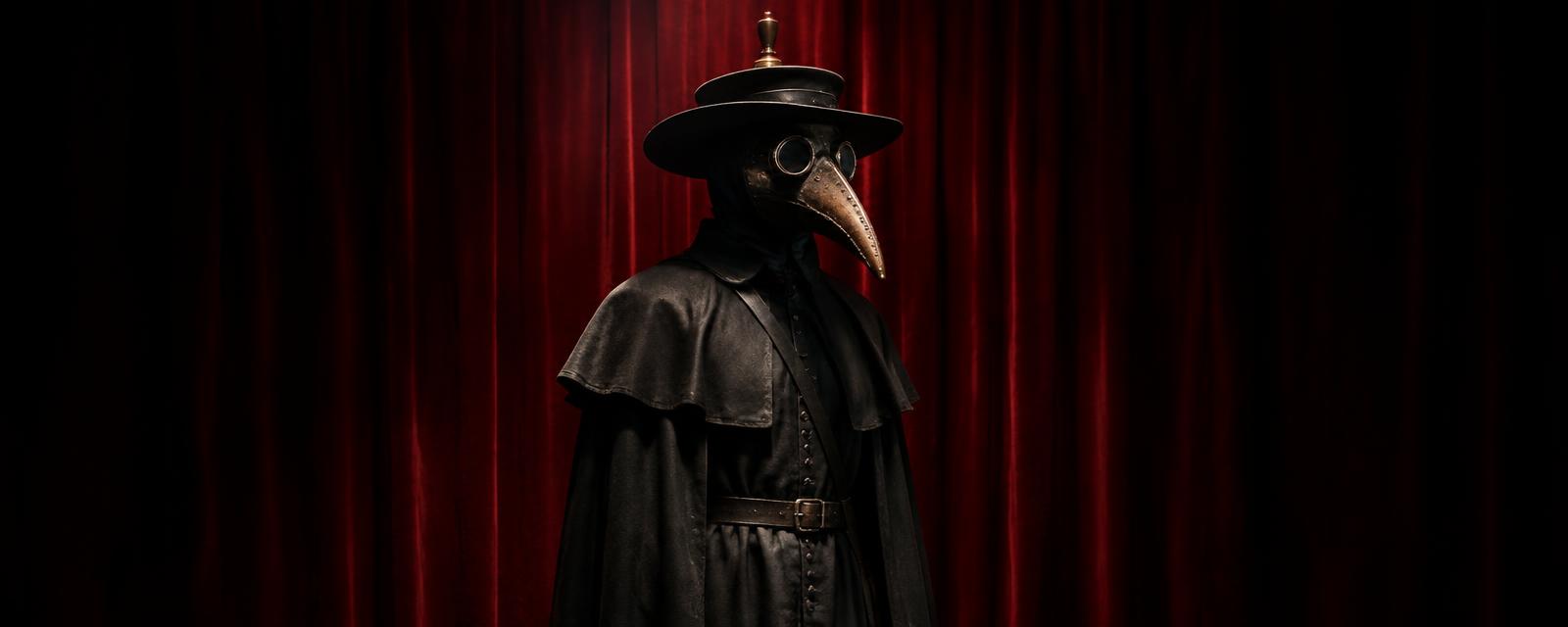 Plague Doctor Halloween Costume styled in a Halloween setting
