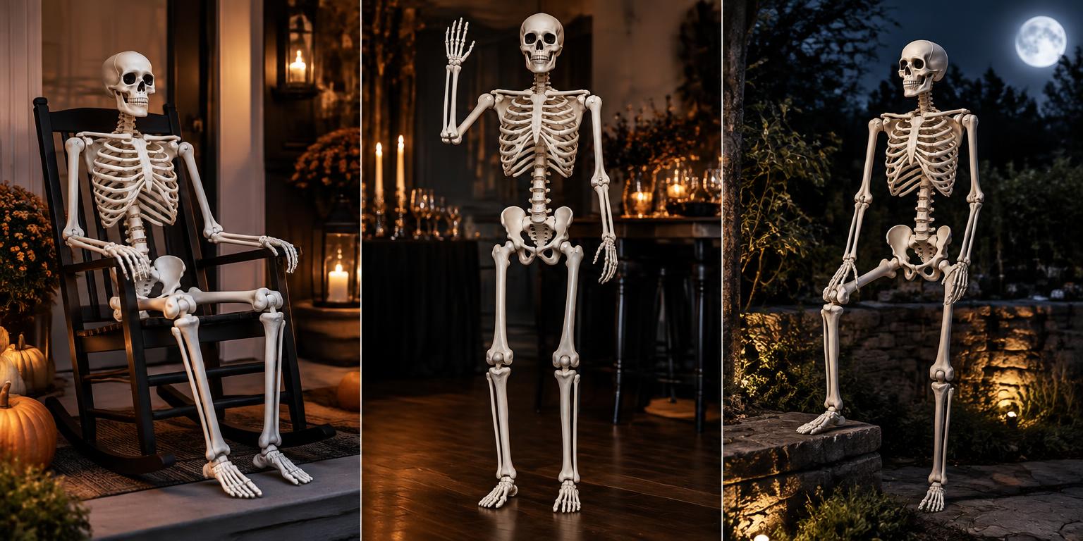 Realistic Halloween Skeleton used as porch greeter
